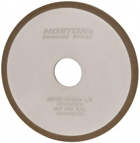 Norton - 6" Diam x 1-1/4" Hole x 1/4" Thick, 180 Grit Surface Grinding Wheel - Diamond, Type 1A1, Very Fine Grade, Resinoid Bond - Benchmark Tooling