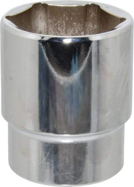 Proto - 1-3/8", 1/2" Drive, Standard Hand Socket - 6 Points, 2-1/8" OAL, Chrome Finish - Benchmark Tooling