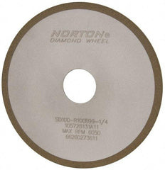 Norton - 6" Diam x 1-1/4" Hole x 1/8" Thick, 100 Grit Surface Grinding Wheel - Diamond, Type 1A1, Fine Grade, Resinoid Bond - Benchmark Tooling