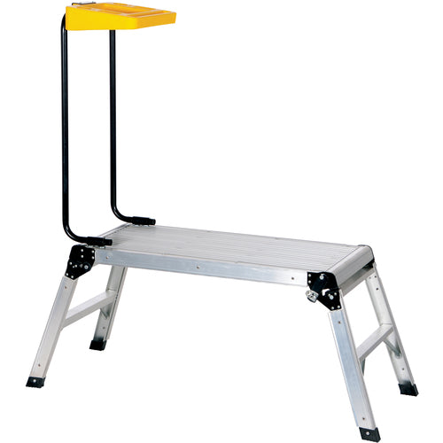 Alum Folding Step Platform W/Tray 15 × 35 - Exact Industrial Supply