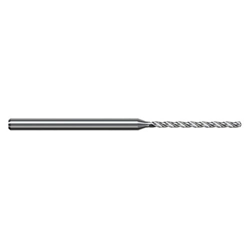 0.793 mm Dia. × 3 mm Shank × 7.8 mm Flute Length × 50 mm OAL, 8xD, 130°, TiB2, 3xD Flute, Round Solid Carbide Drill - Exact Industrial Supply