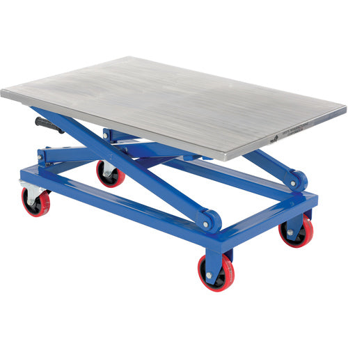 Mech Scissors Cart - Hand Crank 26 × 40 1000 lbs Cap - Exact Industrial Supply