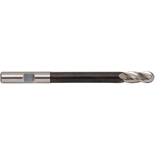 1″ Dia. × 1″ Shank × 8″ DOC × 10-1/4 OAL, HSS 4 Flute, Ballnose End Mill - Exact Industrial Supply