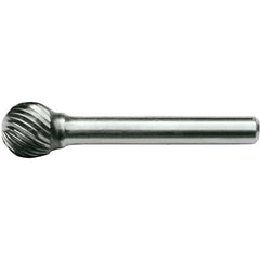 SD-1L6 Standard Cut Solid Carbide Bur-Ball Shape - Exact Industrial Supply