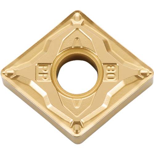 CNMG 4305 PP CCX, 0.008″ Corner Radius, 3/16″ Thick, 1/2″ Inscribed Circle, TiCl2O3/Tin, 80 Degree Diamond, Turning Indexable Insert