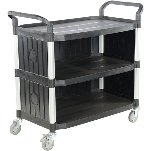 Commercial Cart 43 × 20 3-Shelf W/ Panels - Exact Industrial Supply
