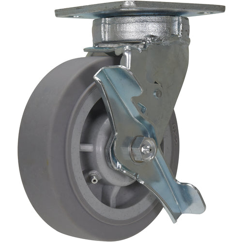 6 × 2 Tpr/Polyolefin Hub Swiv W/Brk - Exact Industrial Supply