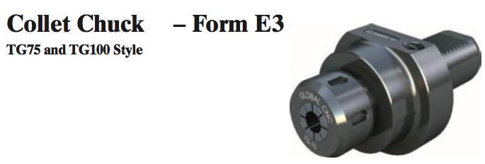 VDI Collet Chuck - Form E3 (TG75 Style) - Part #: CNC86 53.6075TG - Benchmark Tooling