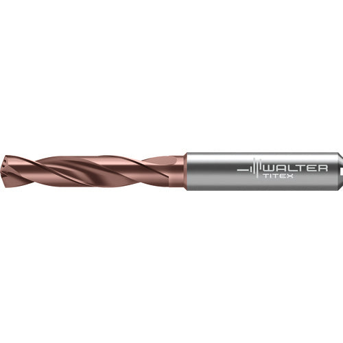 6.1 mm Dia. × 8 mm Shank × 34 mm Flute Length × 79 mm OAL, 3xD, 140 Degrees, Axial Inclined Exit, DIN 6535 HA, Cylindrical Solid Carbide Drill DC175 WJ30RZ