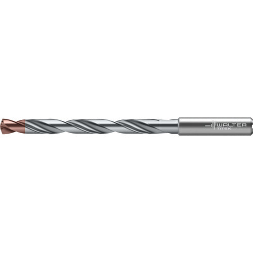15 mm Dia. × 16 mm Shank × 152 mm Flute Length × 204 mm OAL, 8xD, 140 Degrees, Axial Inclined Exit, DIN 6535 HA, Cylindrical Solid Carbide Drill DC175 WJ30RY