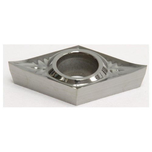 DCGT32.52NAG H1, 0.031″ Corner Radius, 0.016″ Thick, 3/8″ Inscribed Circle, Uncoated, 55 Degree Diamond, Turning Insert - Exact Industrial Supply