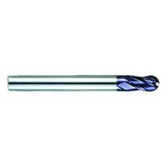 3/8" Dia. - 4" OAL - AlTiN CBD-Ball Nose HP End Mill-4 FL - Benchmark Tooling