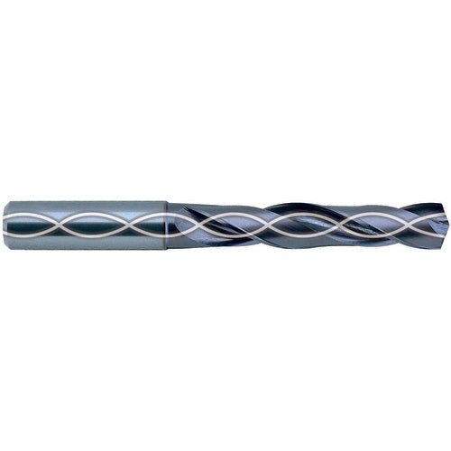 13.1 mm Dia. × 14 mm Shank × 60 mm Flute Length × 107 mm OAL, 3xD, 140°, TiAlN, 2 Flute, Coolant Thru, Straight Solid Carbide Drill - Exact Industrial Supply