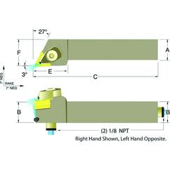 ADTJNR16-3D 1 x 1" RH Toolholder - Benchmark Tooling