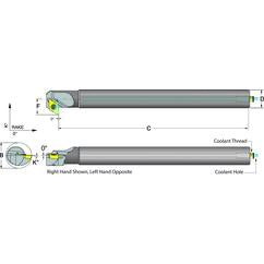 .375 Shank Coolant Thru Boring Bar- -5° (Back Boring) Lead Angle for DC_T 21.51 Style Inserts - Benchmark Tooling