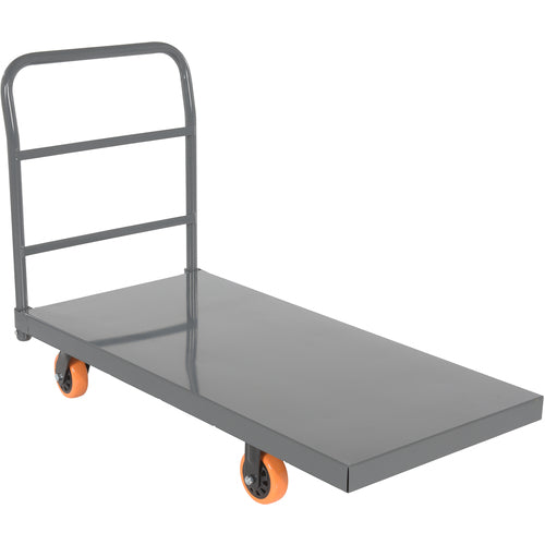 Steel Platform Truck W/ 5 × 2 Poly (Orange) - Exact Industrial Supply
