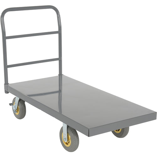 Steel Platform Truck W/ 8 × 2 Flat-Free (Gray) - Exact Industrial Supply