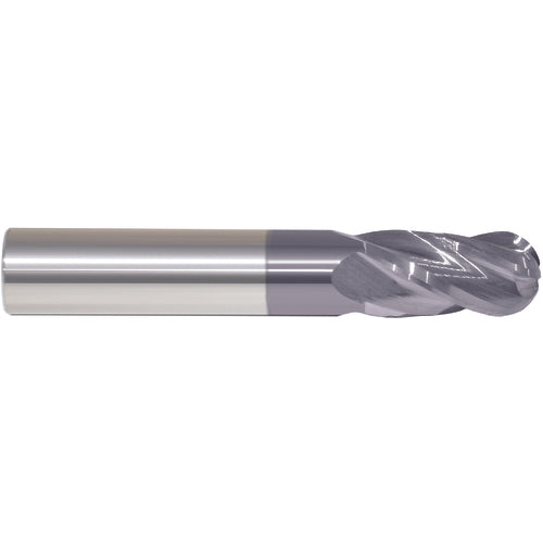 3/16″ Dia. × 3/16″ Shank × 5/8″ DOC × 2″ OAL, Carbide AlTiN, 4 Flute, Ballnose End Mill Series/List #5942T - Exact Industrial Supply
