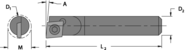 .290" Min - .250" SH - 4" OAL - Carbide Shank Boring Bar - Benchmark Tooling