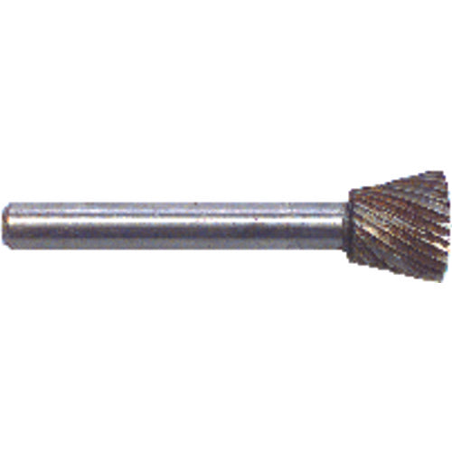 1/4 × 1/2 × 1/4″ SH Inverted Cone Shape - HSS - Burr - Benchmark Tooling