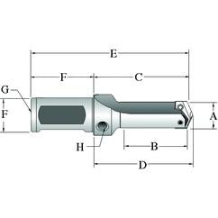 21025S-125F Flanged T-A® Spade Blade Holder - Straight Flute- Series 2.5 - Benchmark Tooling