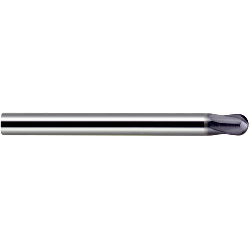 1/8″ Dia. × 1/8″ Shank × 1/4″ DOC × 3 OAL, Carbide nACo, 2 Flute, Ballnose End Mill