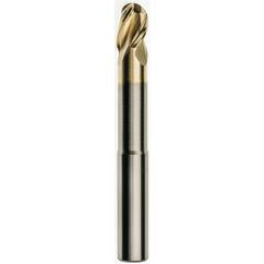 1 x 1 x 1-1/4 x 6 w/3-3/8 Reach Ball Nose 3 Flute Carbide M223N Streaker End Mill-ZrN - Benchmark Tooling