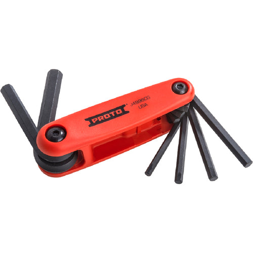 Proto 6 Piece Folding Hex Key Set with Comfort Grip: 5/32-3/8″ - Benchmark Tooling