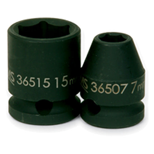 10 mm × 1 1/16″ Overall Length-3/8″ Drive-6 Point - Metric Impact Socket - Benchmark Tooling