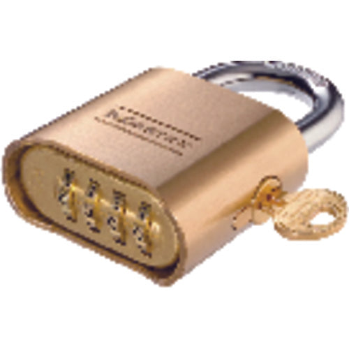 Combination Padlock 2″ Body Width; Keyed: Resettable; Brass - Benchmark Tooling