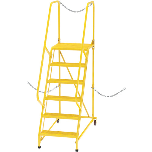 Semi-Trailer Access Ladder - 6-Perf Step Yellow - 350# - Exact Industrial Supply