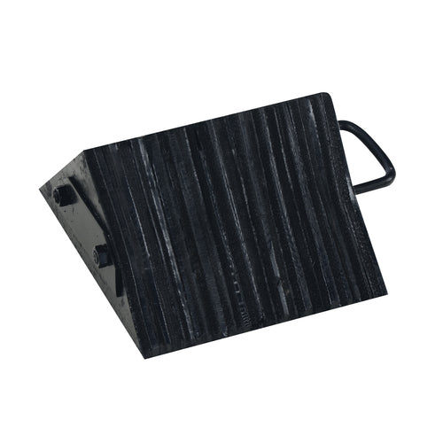 Laminated Rubber Wheel Chock 9.5 × 10.125 × 5.5 - Exact Industrial Supply