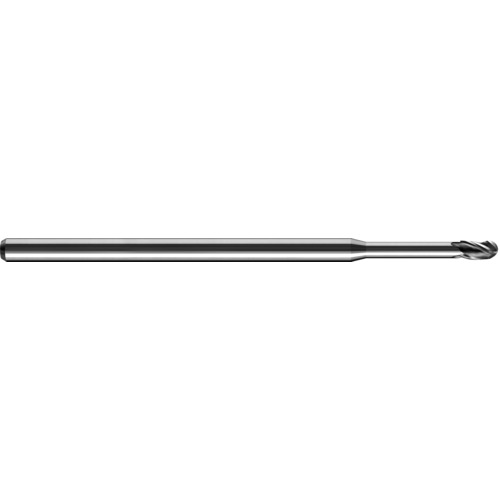 0.031″ Dia. × 1/8″ Shank × 0.047″ DOC × 2-1/2″ OAL, Carbide TA, Spiral , 3 Flute, 30° Helix, Ballnose End Mill - Exact Industrial Supply