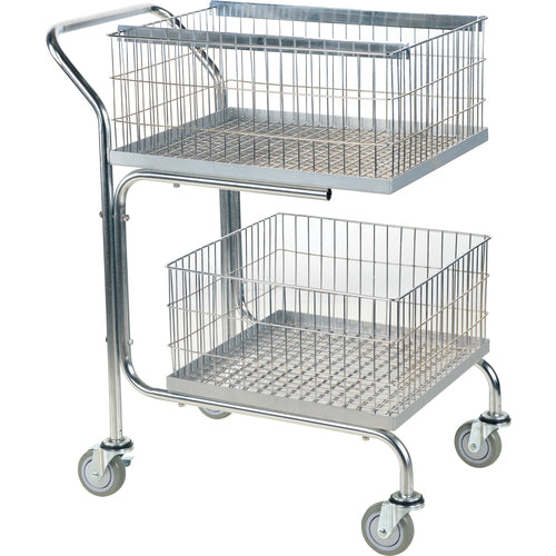 Mail Cart-Double Tray-Basket 29 × 18 × 39 - Exact Industrial Supply
