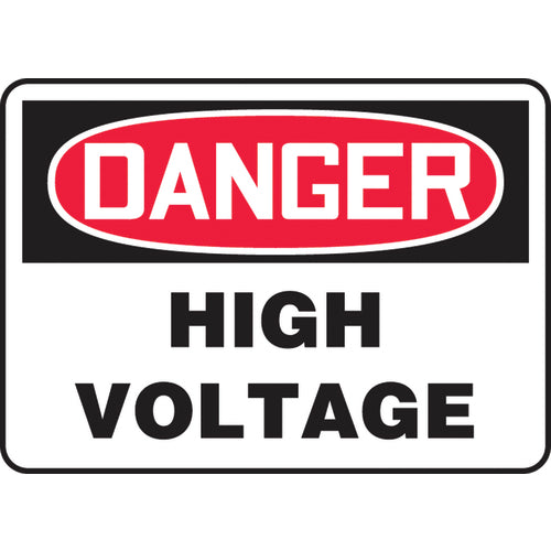 Sign, Danger High Voltage, 10″ × 14″, Vinyl - Benchmark Tooling