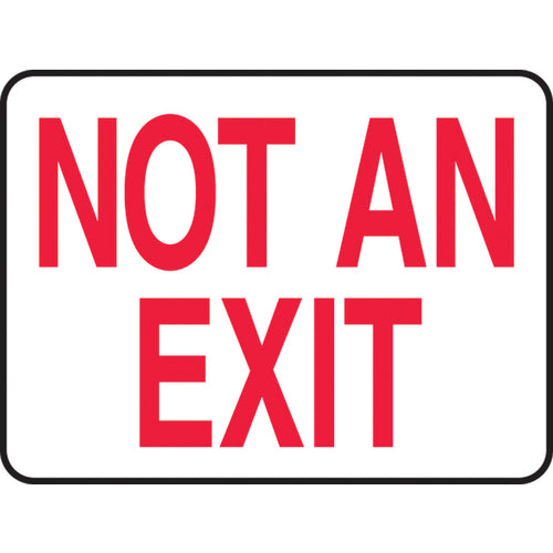 Sign, Not An Exit, 10″ × 14″, Plastic - Benchmark Tooling