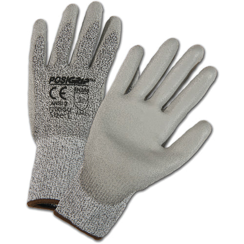 HPPE High Performance Yarn Shell, Gray Polyurethane Palm Cut Resistant Gloves X-Large - Benchmark Tooling