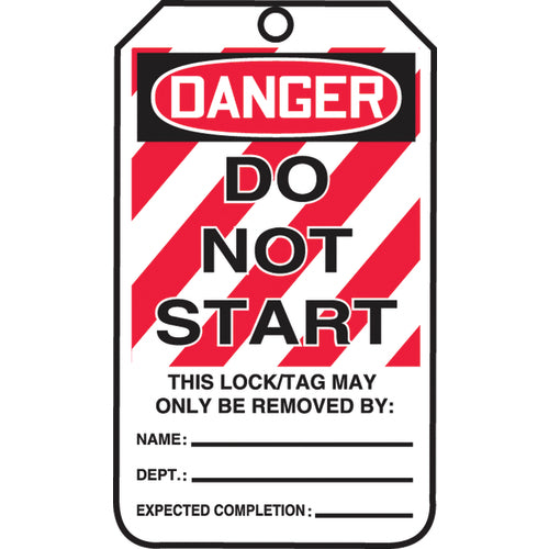 Lockout Tag, Danger Do Not Start, 25/Pk, Cardstock - Benchmark Tooling