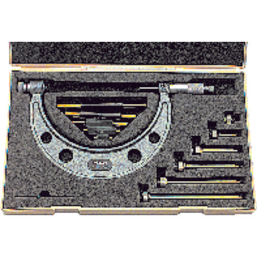 32″-36″ Measuring Range-0.001″ Graduation - Ratchet Thimble - Carbide Face - Interchangeable Anvil Micrometer - Benchmark Tooling