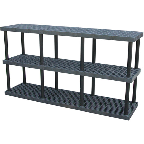 Plastic Bulk Shelf&Storage 96 × 24 3 Shelf - Exact Industrial Supply