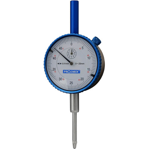 25mm Range, 0.01mm Graduation, 0-100 Reading White Dial Indicator - Certified