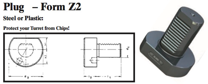VDI Plug - Form Z2 (Steel) - Part #: CNC86 82.2558S - Benchmark Tooling