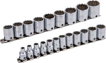 Proto® Tether-Ready 3/8" Drive 21 Piece Metric Socket Set - 12 Point - Benchmark Tooling