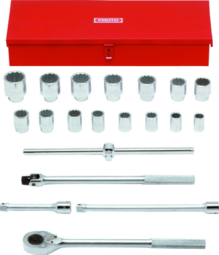 Proto® 3/4" Drive 20 Piece Socket Set - 12 Point - Benchmark Tooling