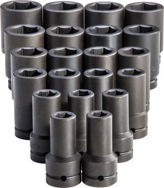 Proto® 1" Drive 21 Piece Deep Impact Socket Set - 6 Point - Benchmark Tooling