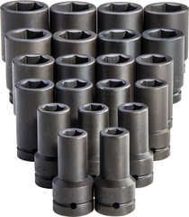 Proto® 1" Drive 21 Piece Deep Impact Socket Set - 6 Point - Benchmark Tooling