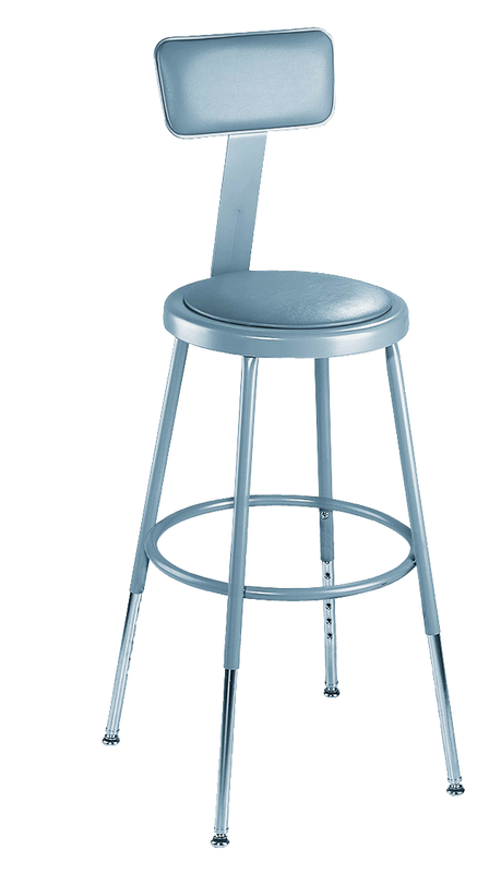 25" - 33" Adjustable Padded Stool With Padded Backrest - Benchmark Tooling