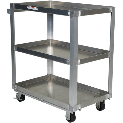 Alum Service Cart W/ Three 22 × 36 Shelves