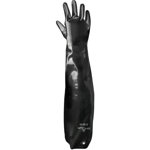 Chemical resistant neoprene fully coated shoulder length grommet black smooth finish/large - Benchmark Tooling