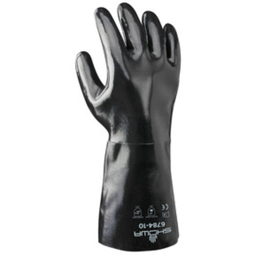 Chemical resistant neoprene fully coated heavyweight 14″ gauntlet black smooth finish/large - Benchmark Tooling